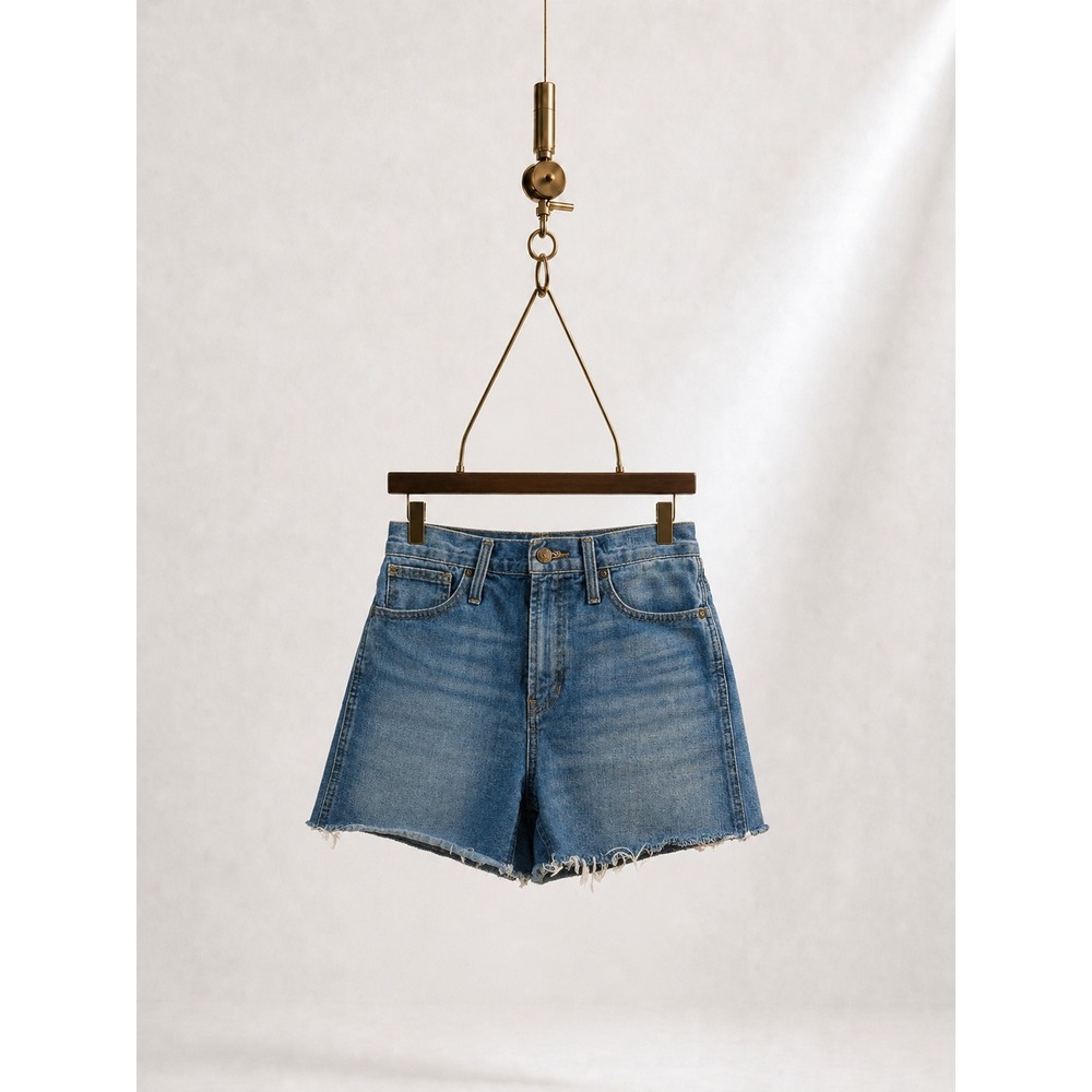 Madewell The Perfect Jean Short 26‎ Ullman Raw Hem High Rise Denim Y2K